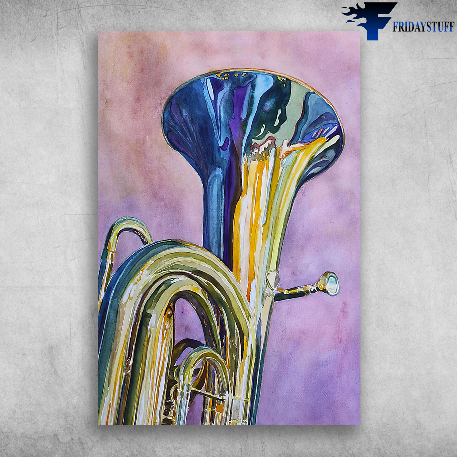 Tuba Addicts Colorful Painting Tuba Musical Instrument