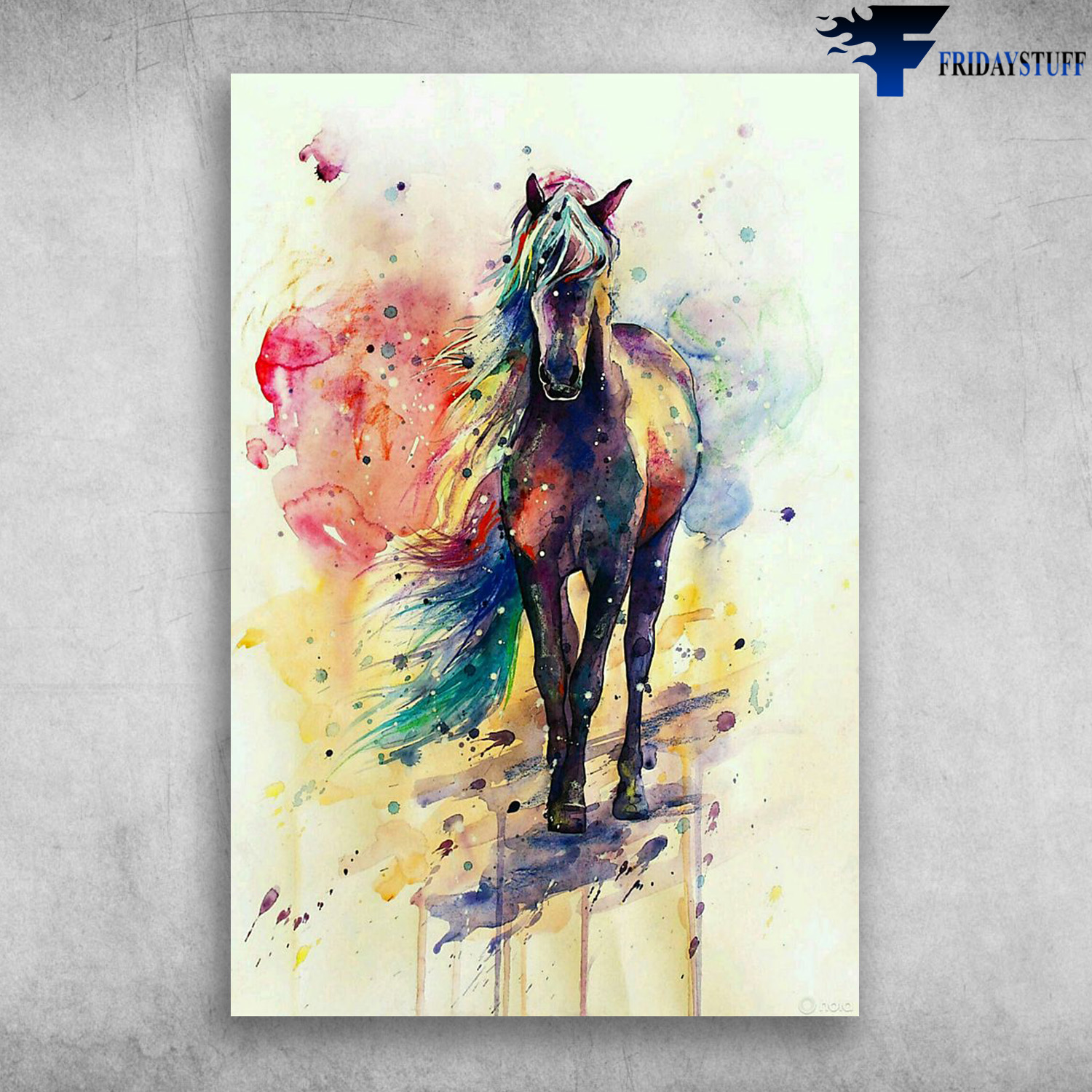 Watercolor Horse Paintings Beautiful Colorful Horse