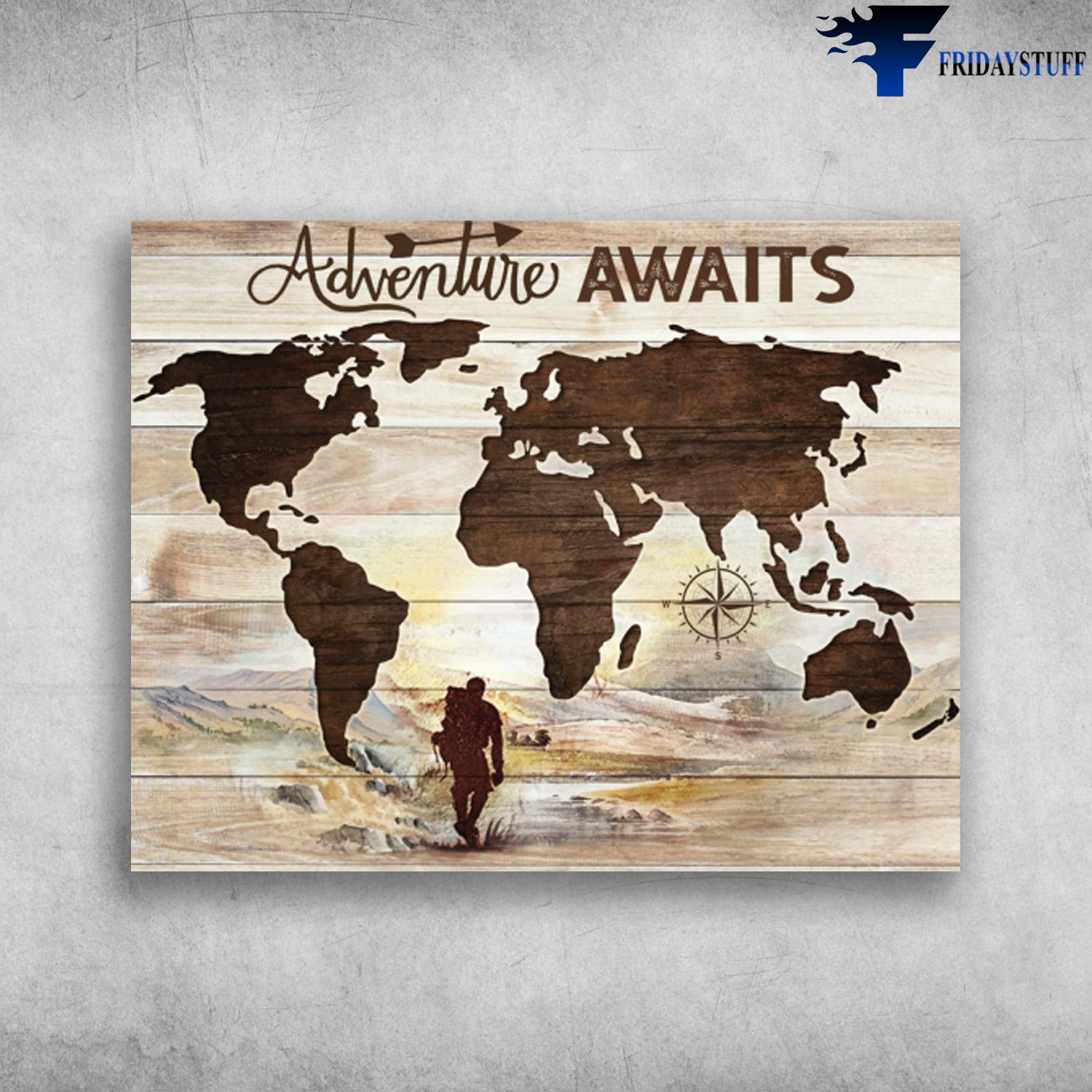 Adventure Awaits World Map Traveler All Around The World