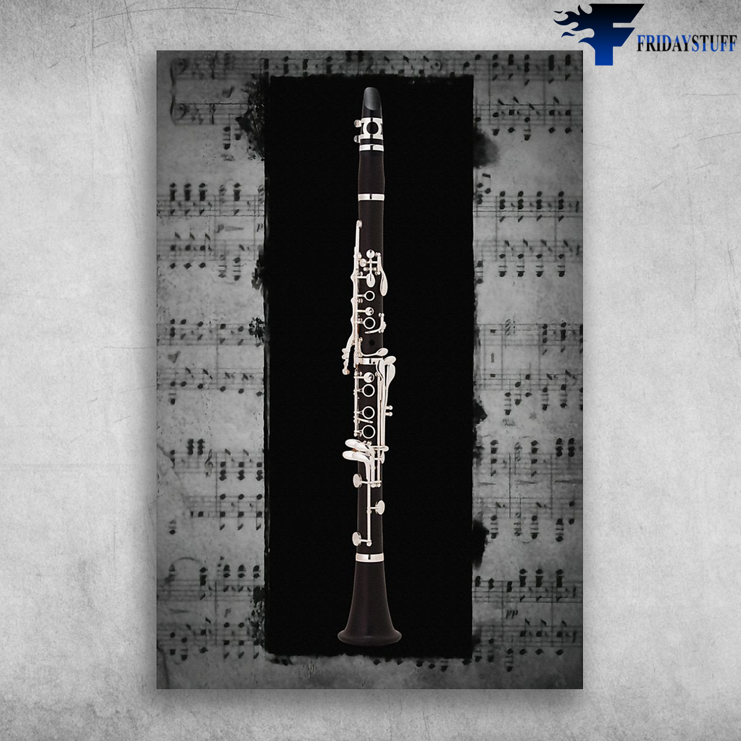 Clarinet Musical Instrument Clarinet Instrument On Sheet Music Background