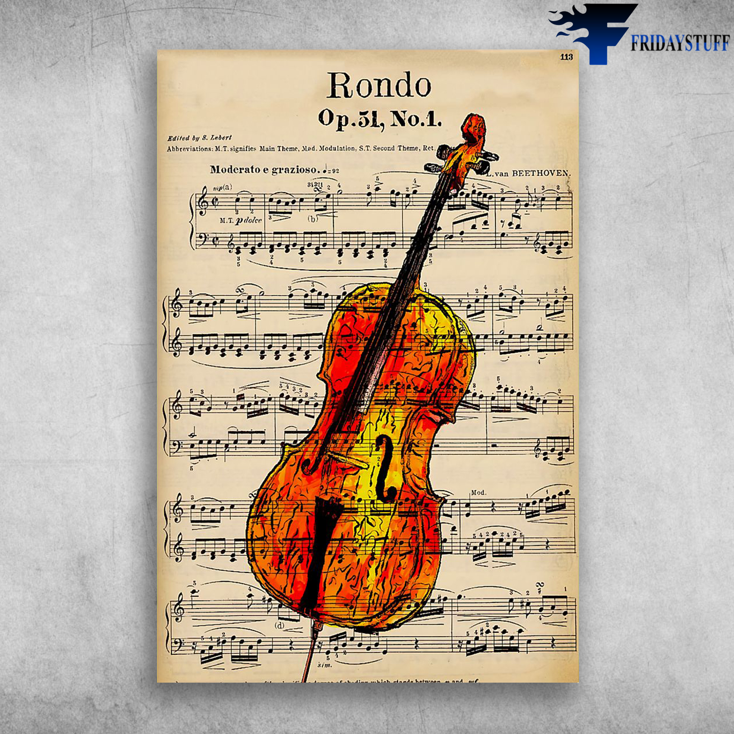 Color Painting Viola Instrument Rondo Sheet Music