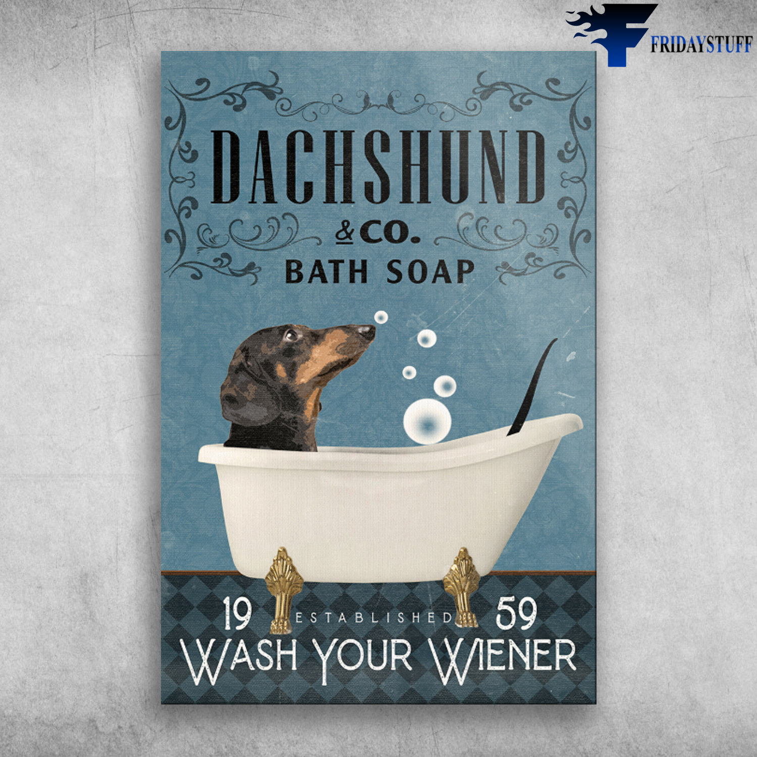 Dachshund In Bathtub Bath Soap Established Wash Your Wiener