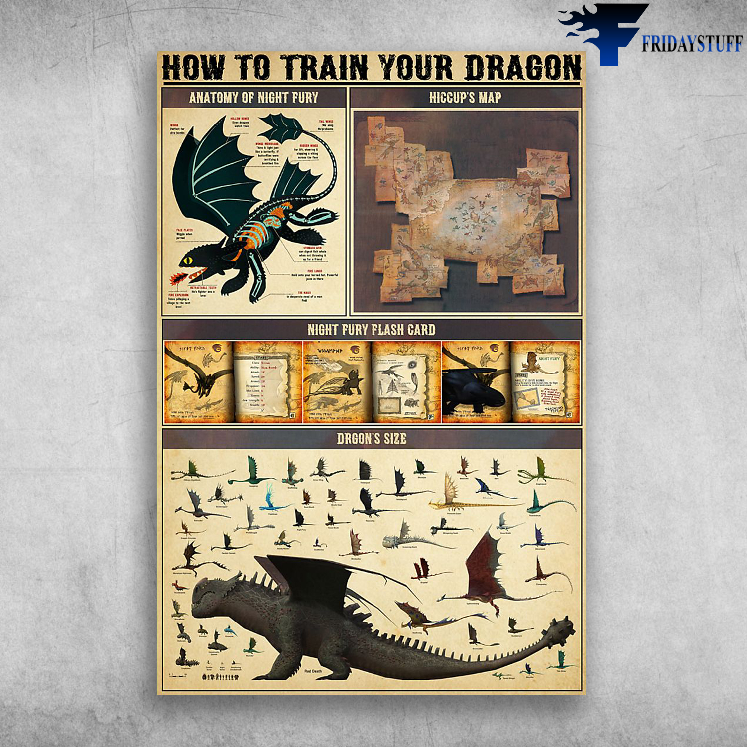 How To Train Your Dragon Anatomy Of Night Fury Hiccup's Map