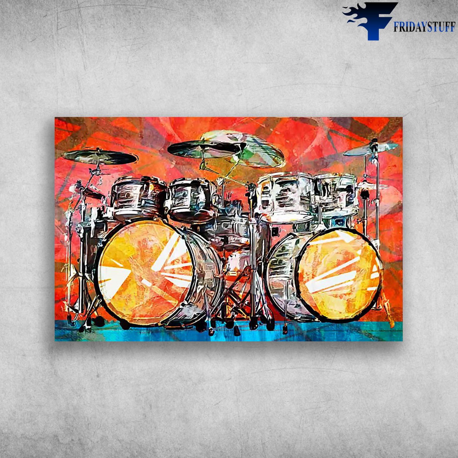 Colorful Painting Drummer Drum Musical Instrument