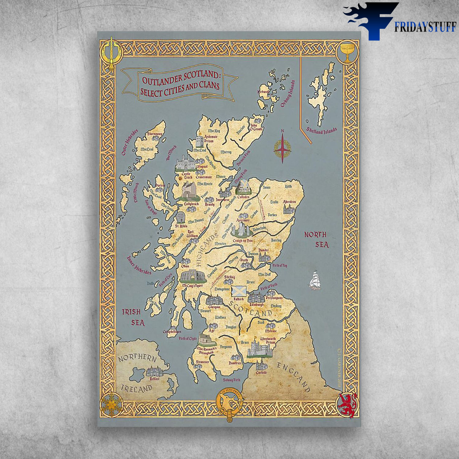 Scotland Map Outlander Scotland Select Cities And Clans