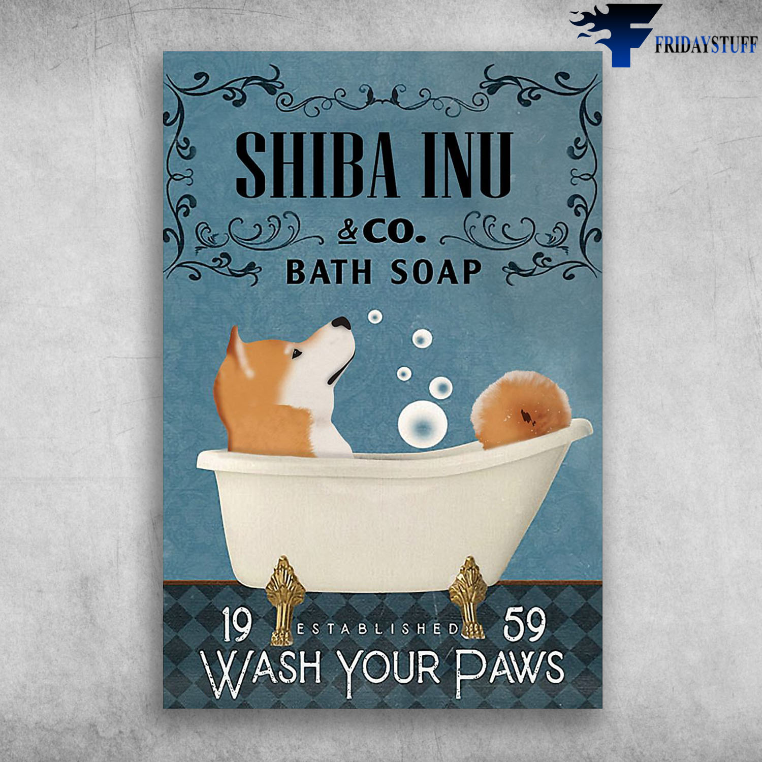 Shiba Inu In Bathtub Bath Soap Established Wash Your Paws