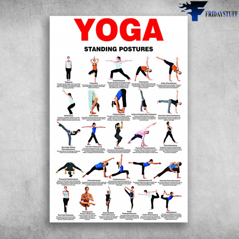 Yoga Standing Postures Standing Yoga Poses For Back Pain Canvas, Poster ...