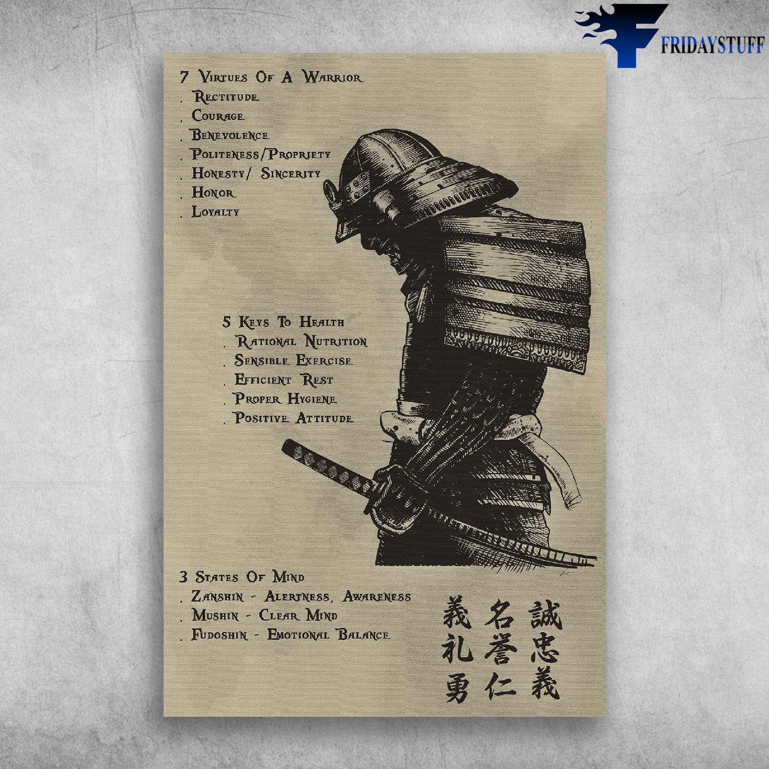 7-5-3 Code Of Samurai 7 Virtues Of A Warrior 5 keys To Health 3 States Of Mind