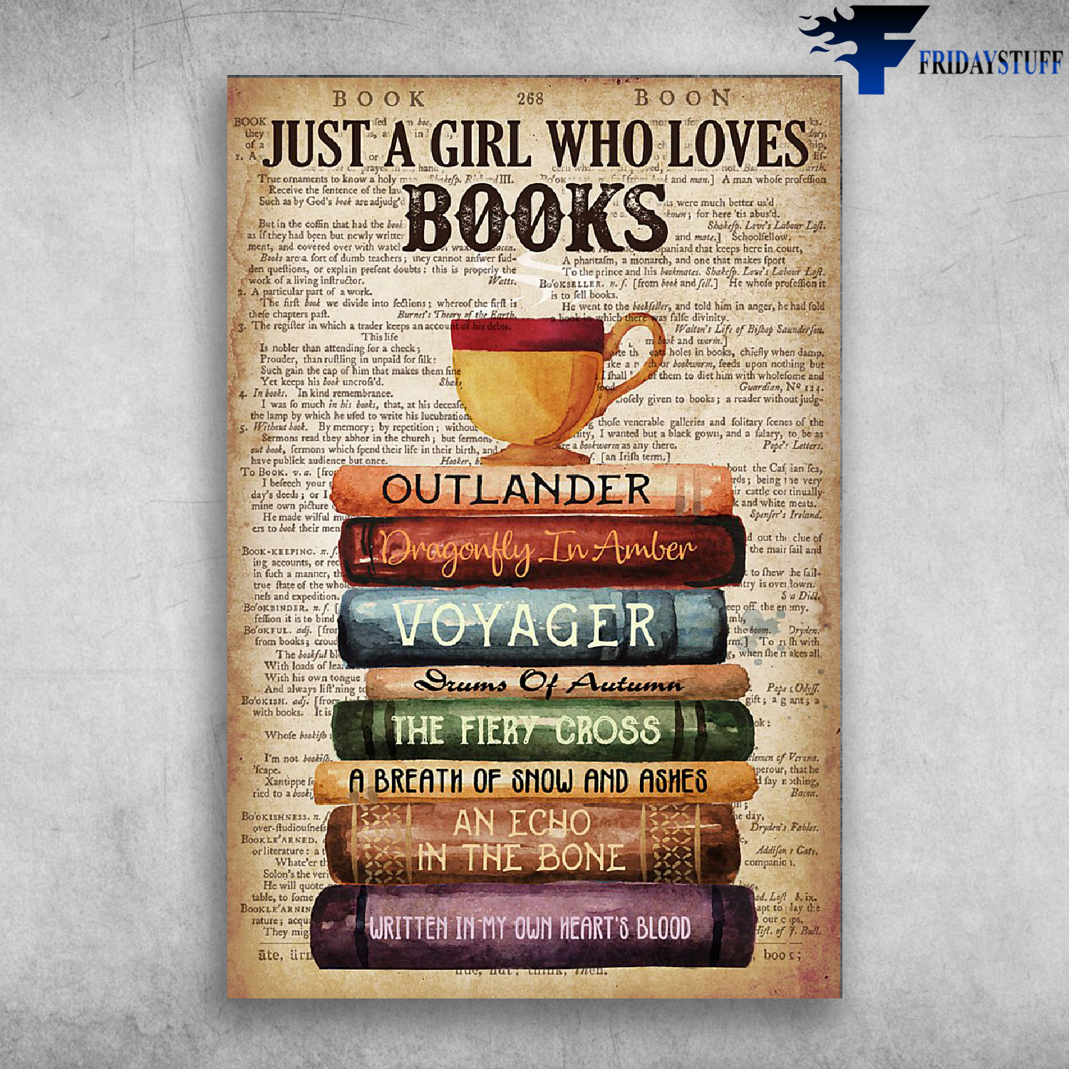 Just A Girl Who Loves Books And Coffee - Outlander Dragonfly In Amber Vovager