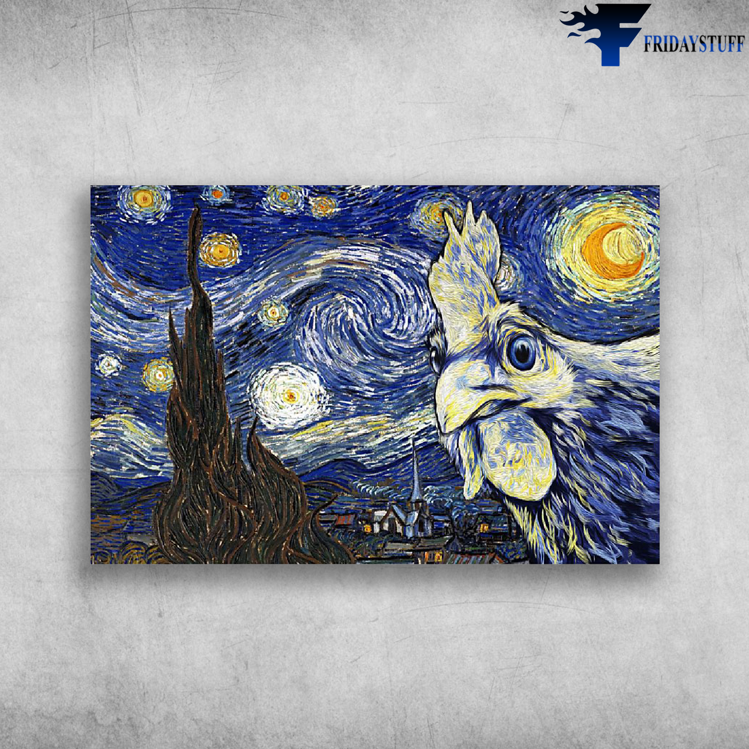 Starry Night With Chicken Style Vincent Van Gogh