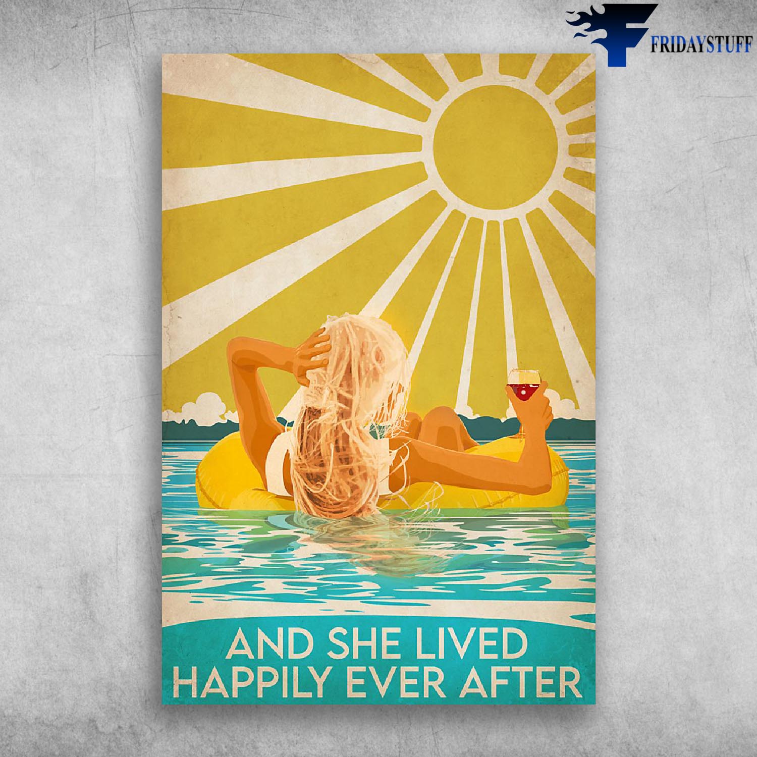 And She Lived Happily Ever After - Girl relaxing on the sea and cocktail