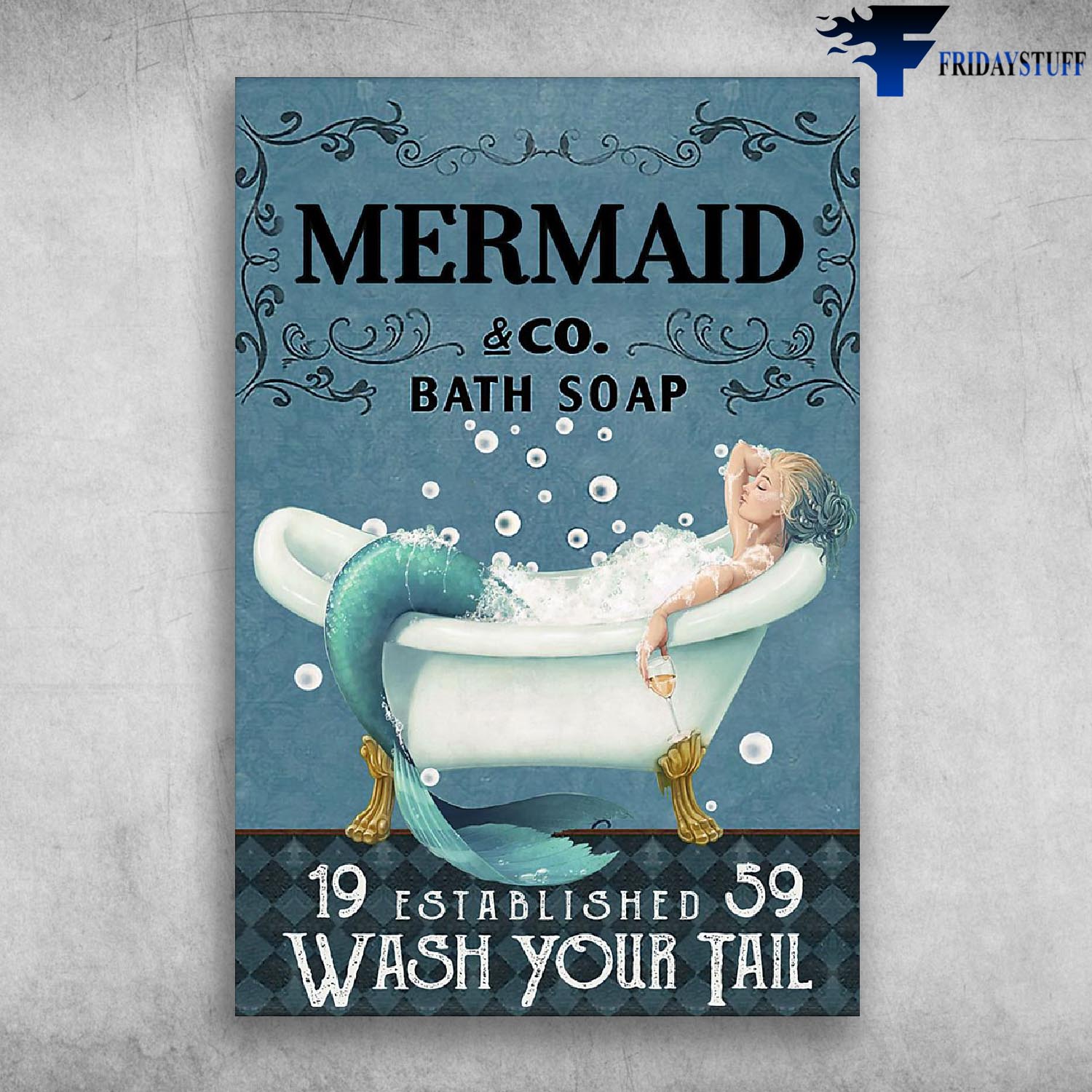 Mermaid &Co. Bath Soap 19 Established 59 Wash You Tail