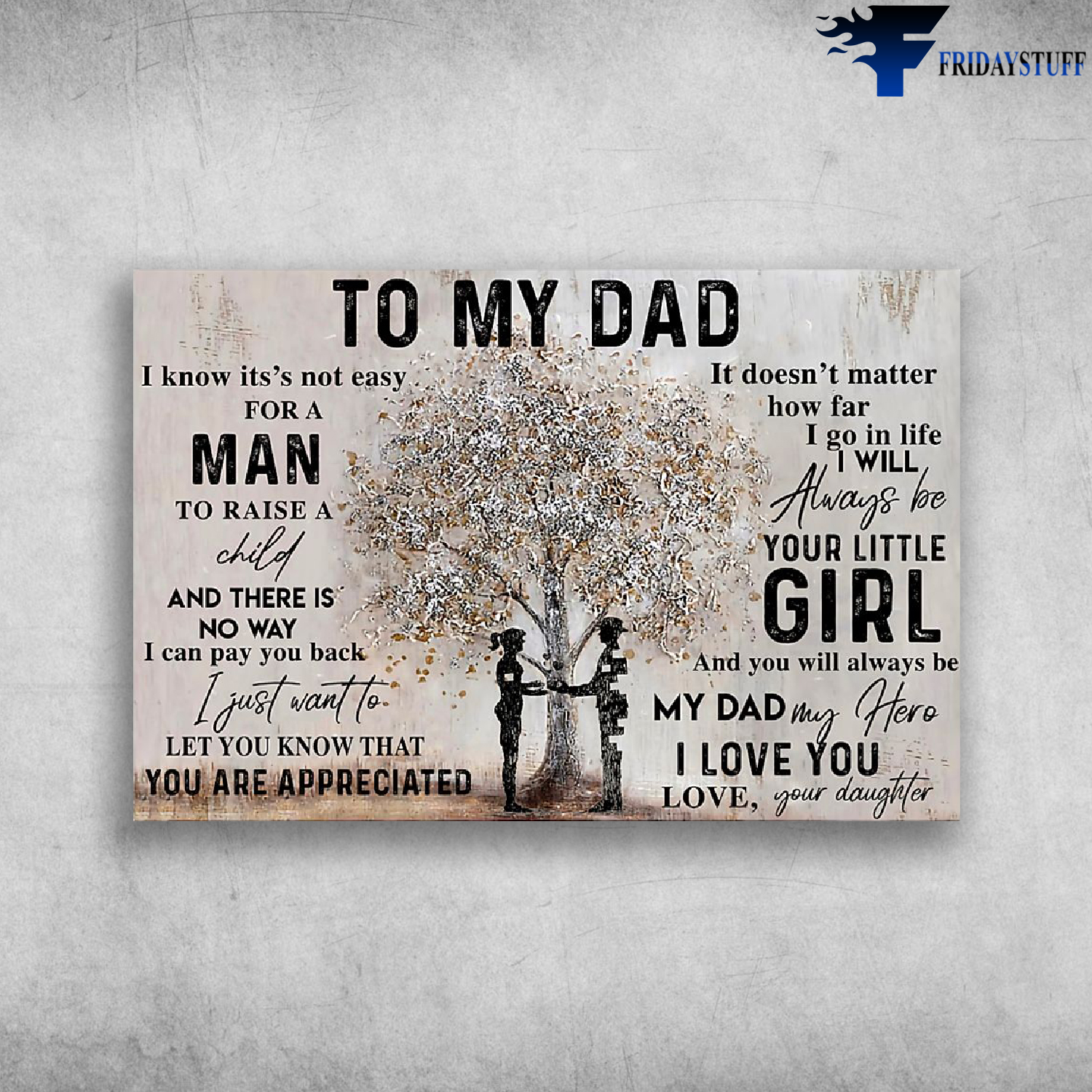 To My Dad I Know It's Not Easy For a Man - I Love You From Your Daughter