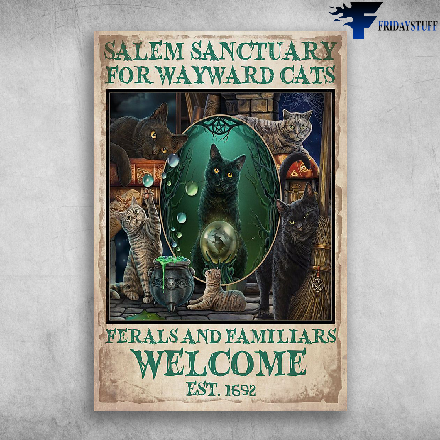 Black Cat Witch - Salem Sanctuary For Wayward Cats Ferals And Familiars Welcome Est 1692