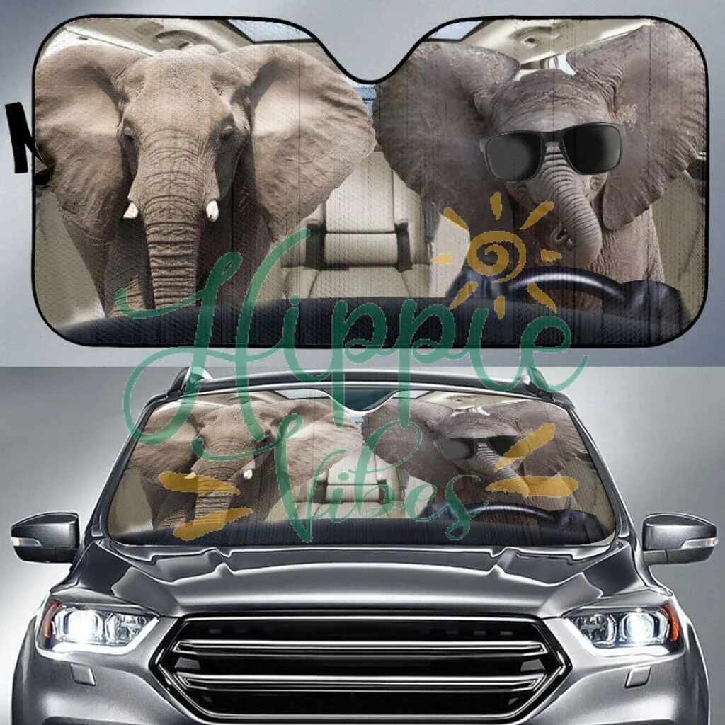 Elephant Driver Car Sun Shade, Elephant Sun Shade, Gift For