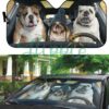 Funny Bulldog Family Driving Car