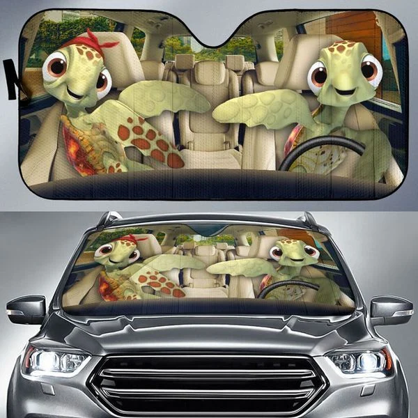 Funny Turtle Couple Driving Car
