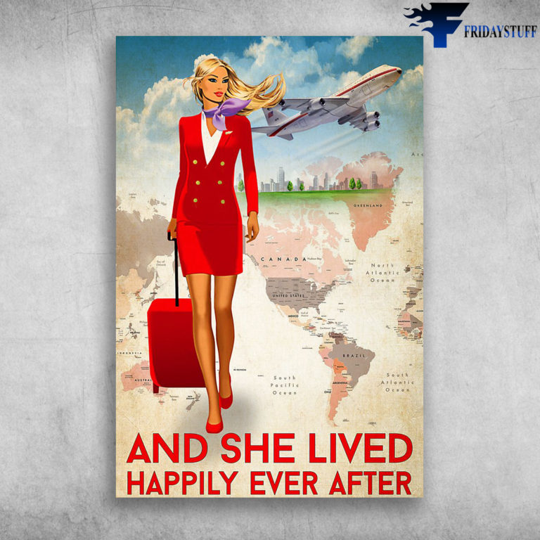 And She Lived Happily Ever After - Flight Attendant Canvas, Poster ...