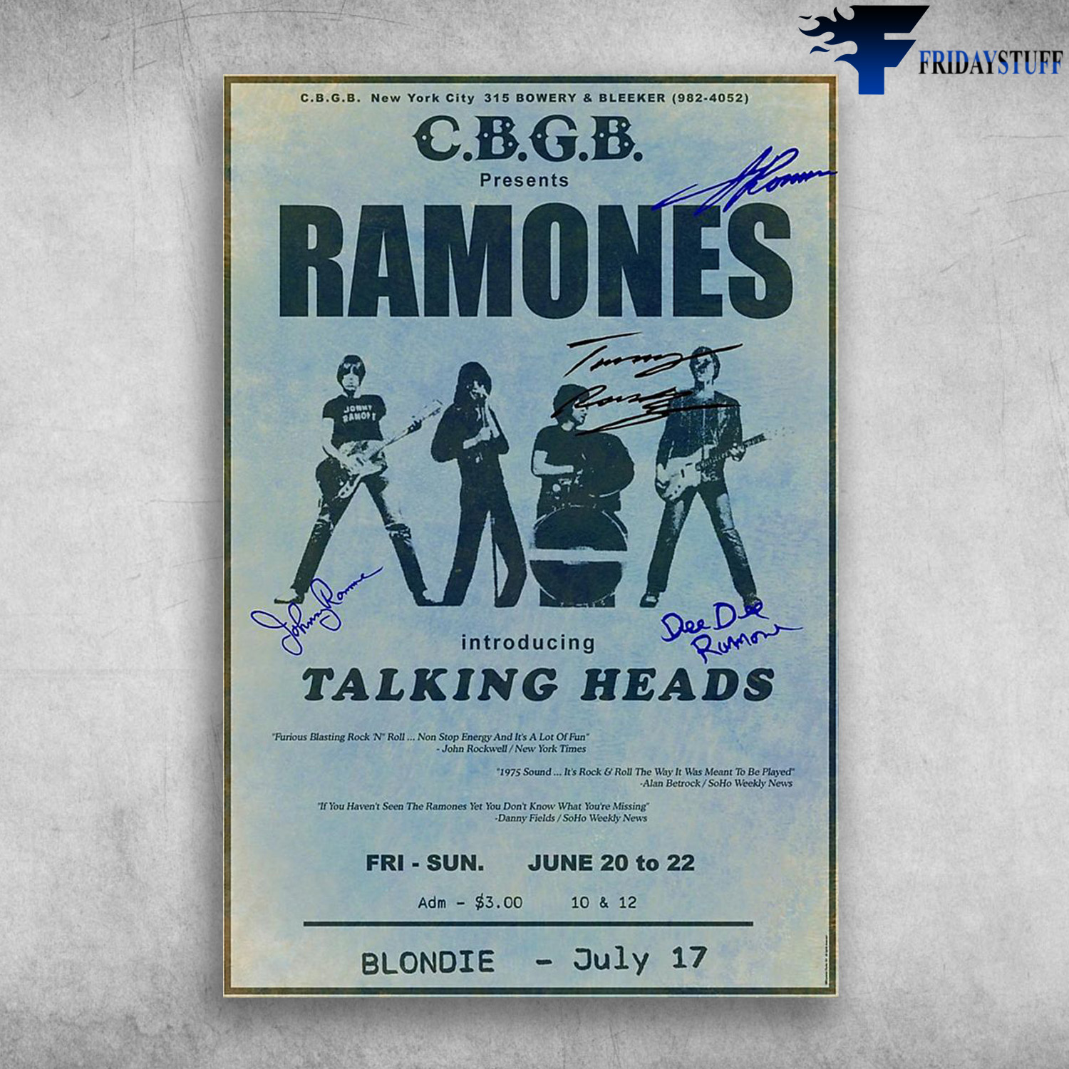 CBGB Presents Ramones Introducing Talking Heads