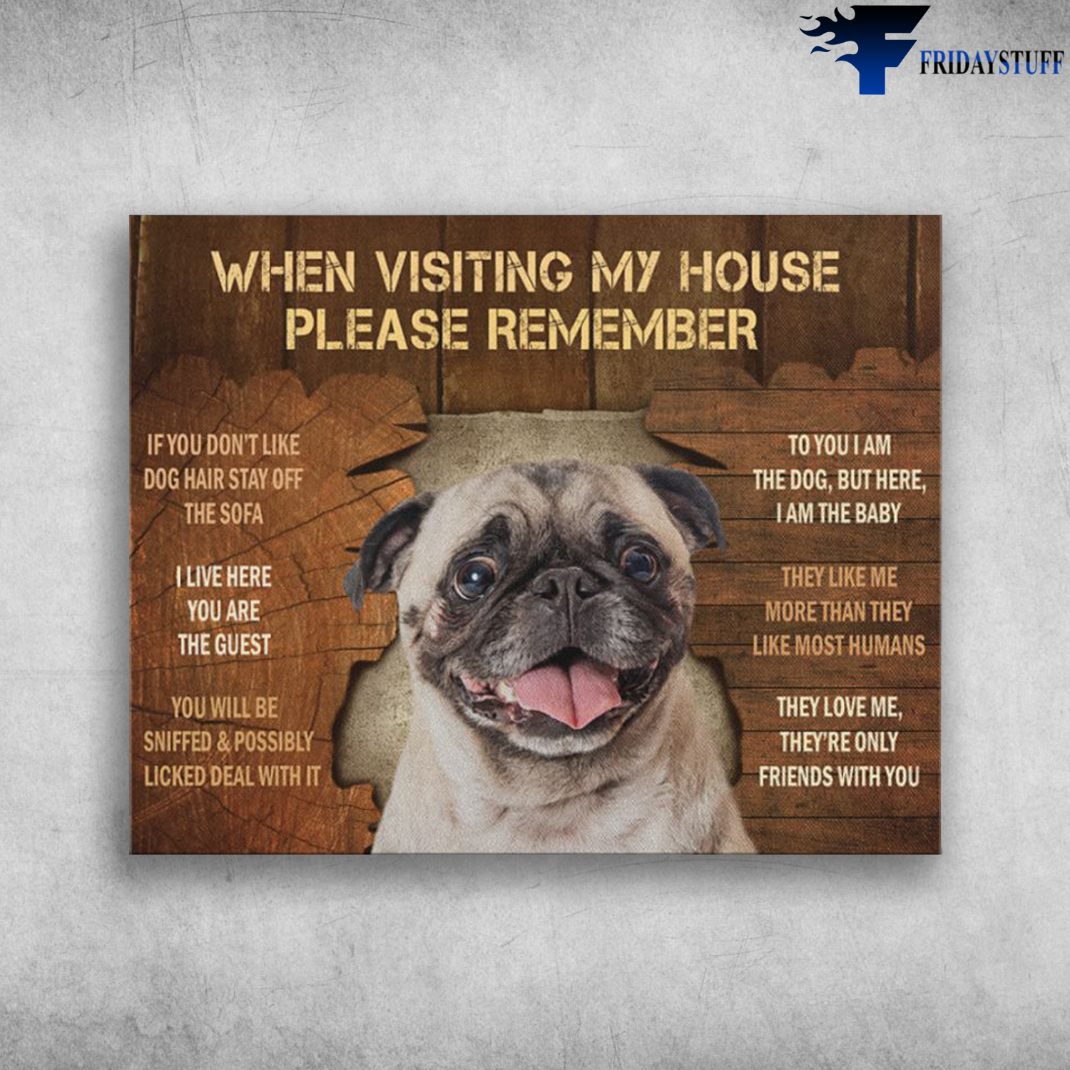 Pug Dog When Visiting My House Please Remember