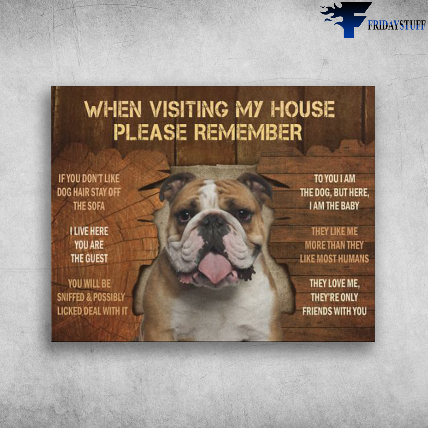 When Visiting My House Please Remember - Bulldog Dog