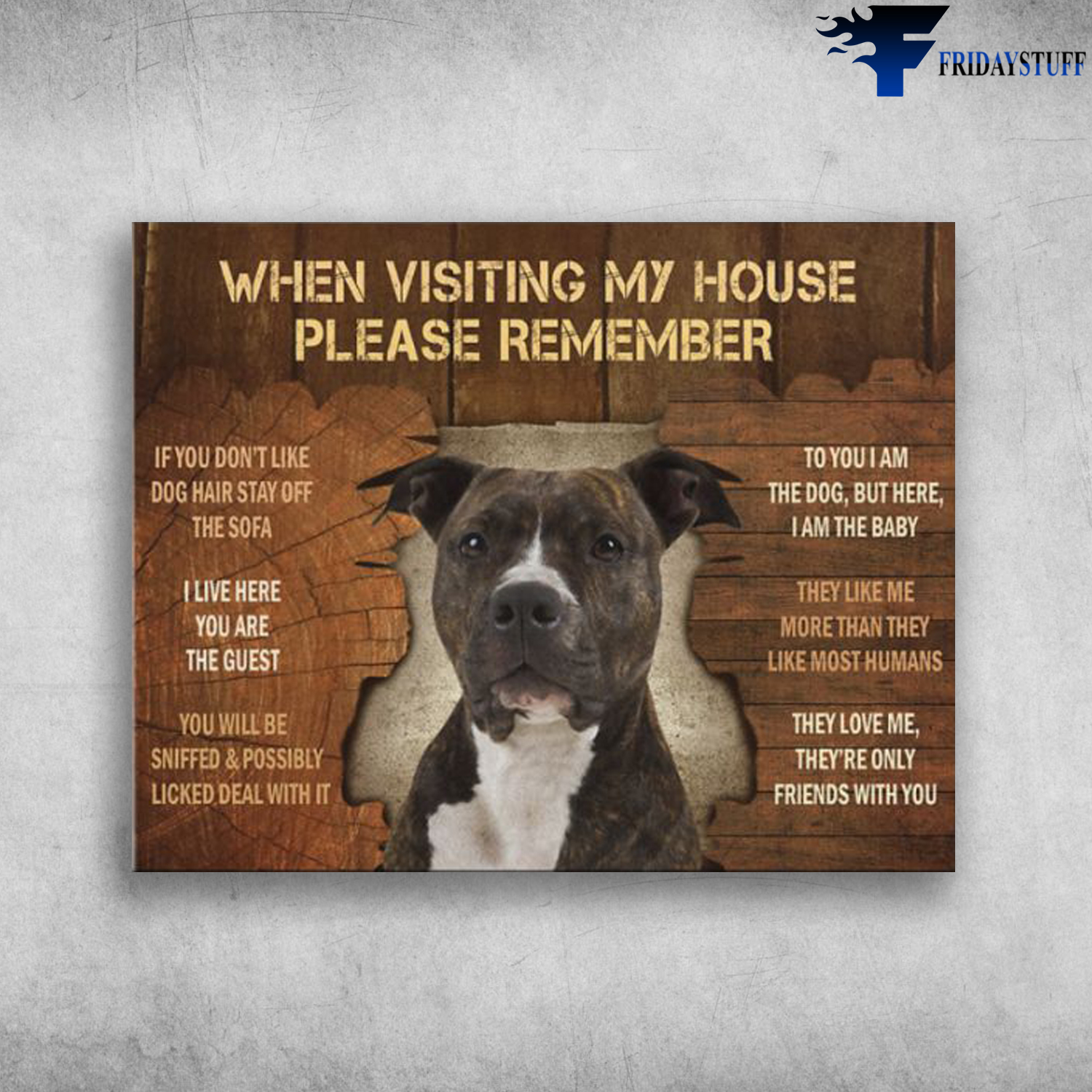 When Visiting My House Please Remember - Pitbull Dog