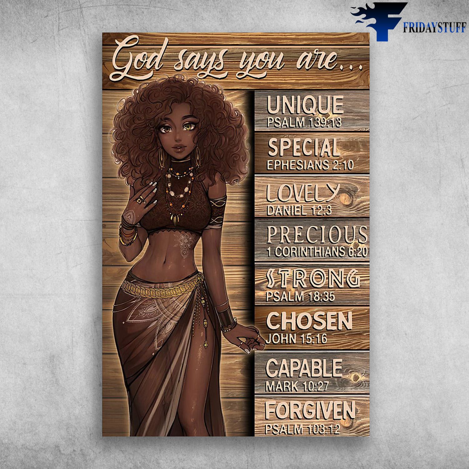 Beautiful Woman Of Color - God Says You Are Unique, Special, Lovely