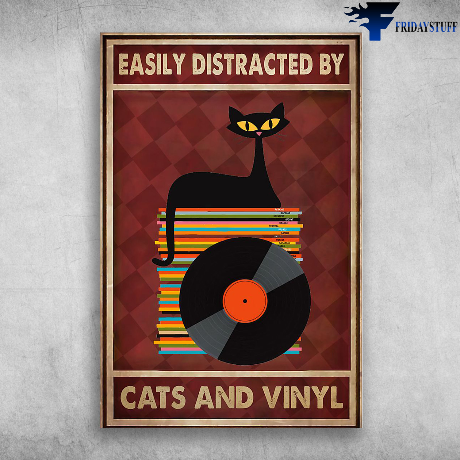 Black Cat And Vynyl - Easily Distracted By Cats And Vinyl