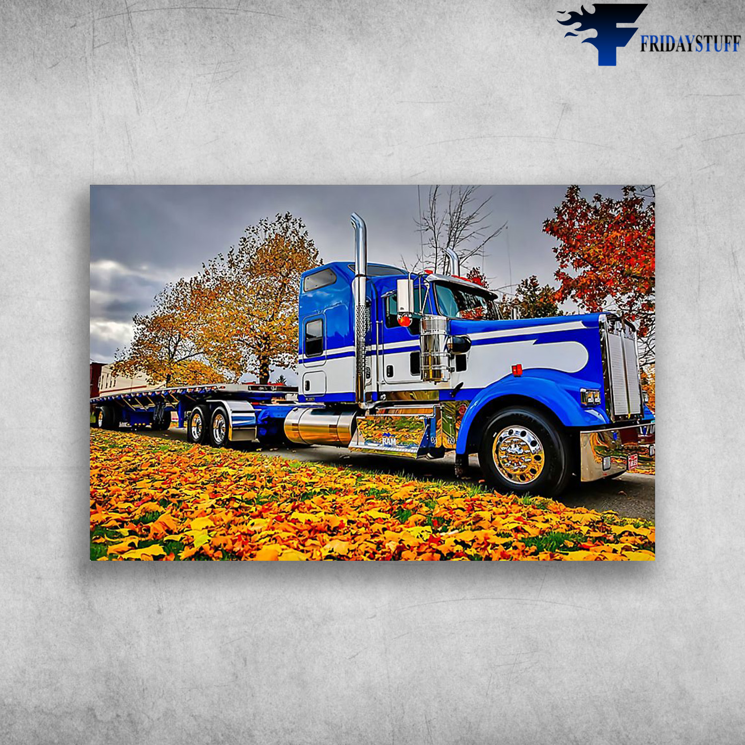 Blue Trucker - Semi Truck In Autumn