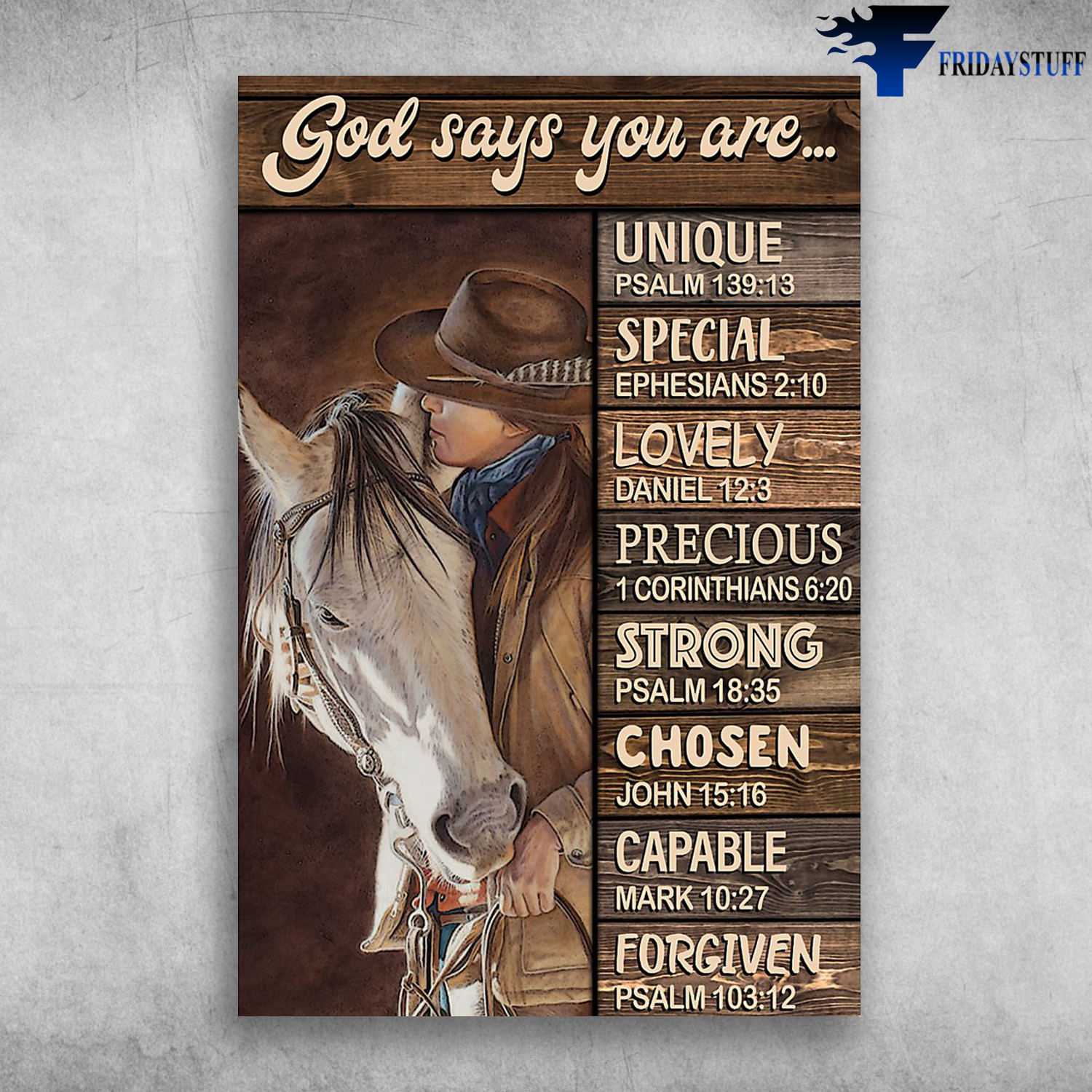 Cowgirl And The Horse - God Say You Are Unique, Special And Lovely, Precious And Strong