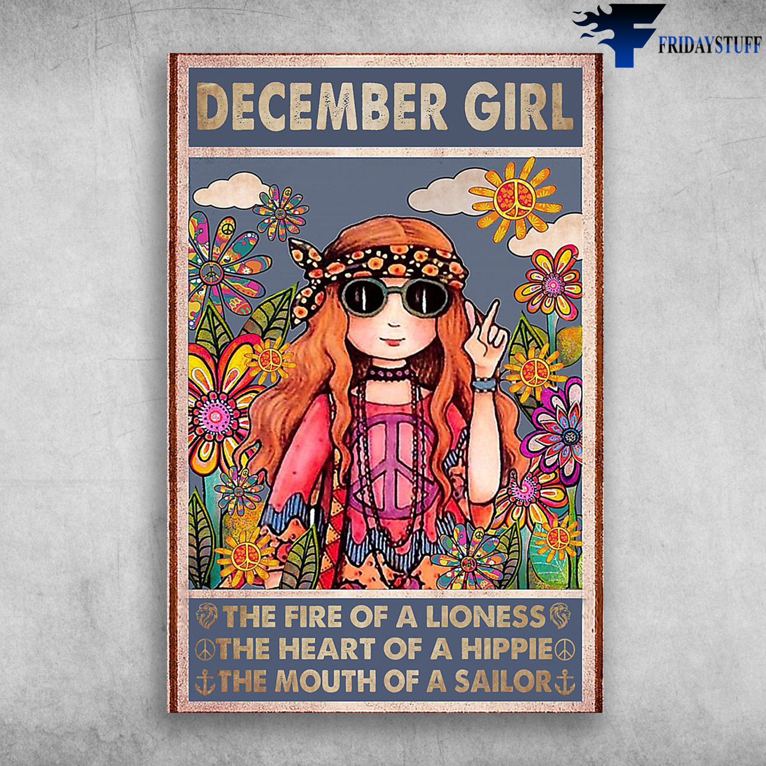 Girl Wearing Glasses And Flowers - December Girl The Fire Of A Lioness