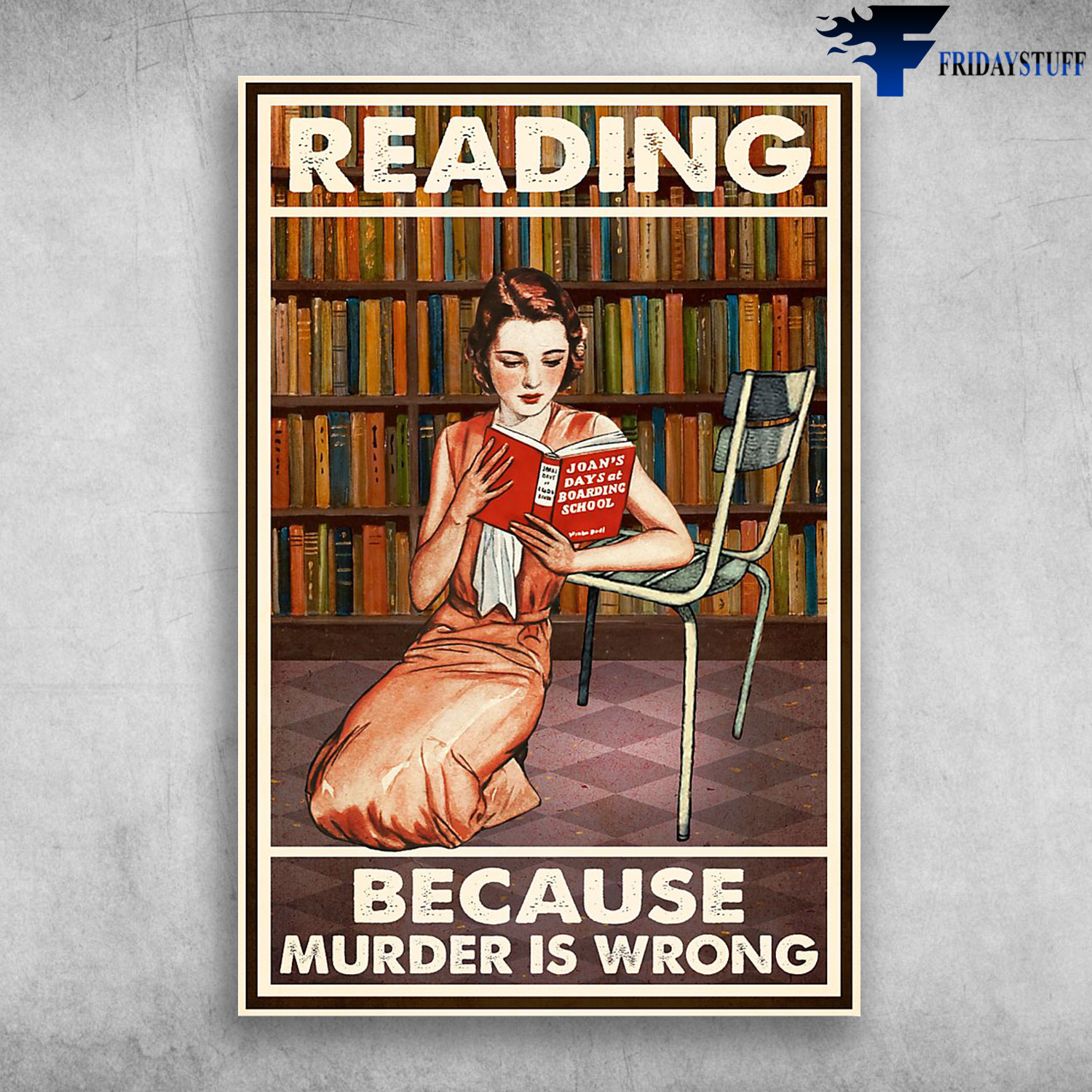 Reading Girl In Library - Reading Because Murder Is Wrong