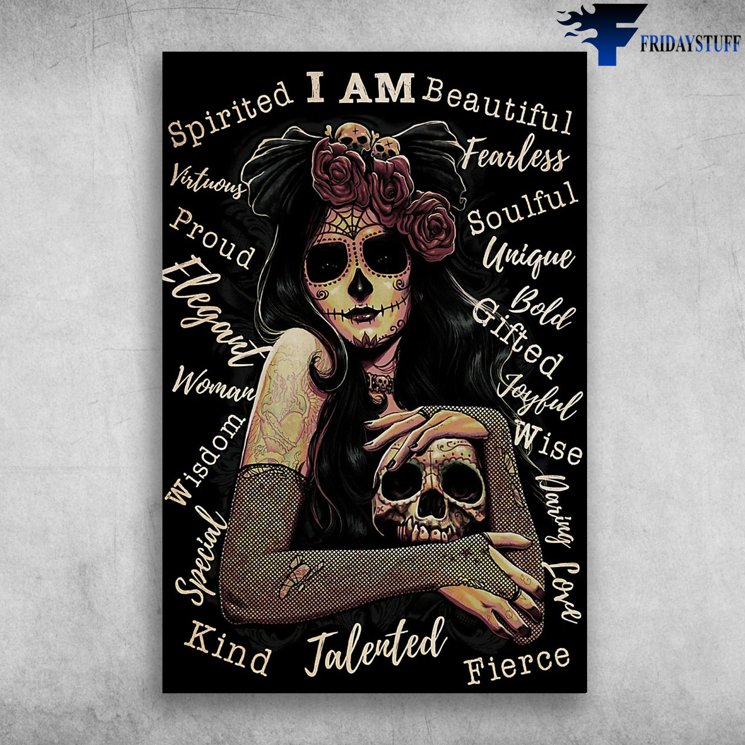 The Eccentric Girl With Tattoos And Skull