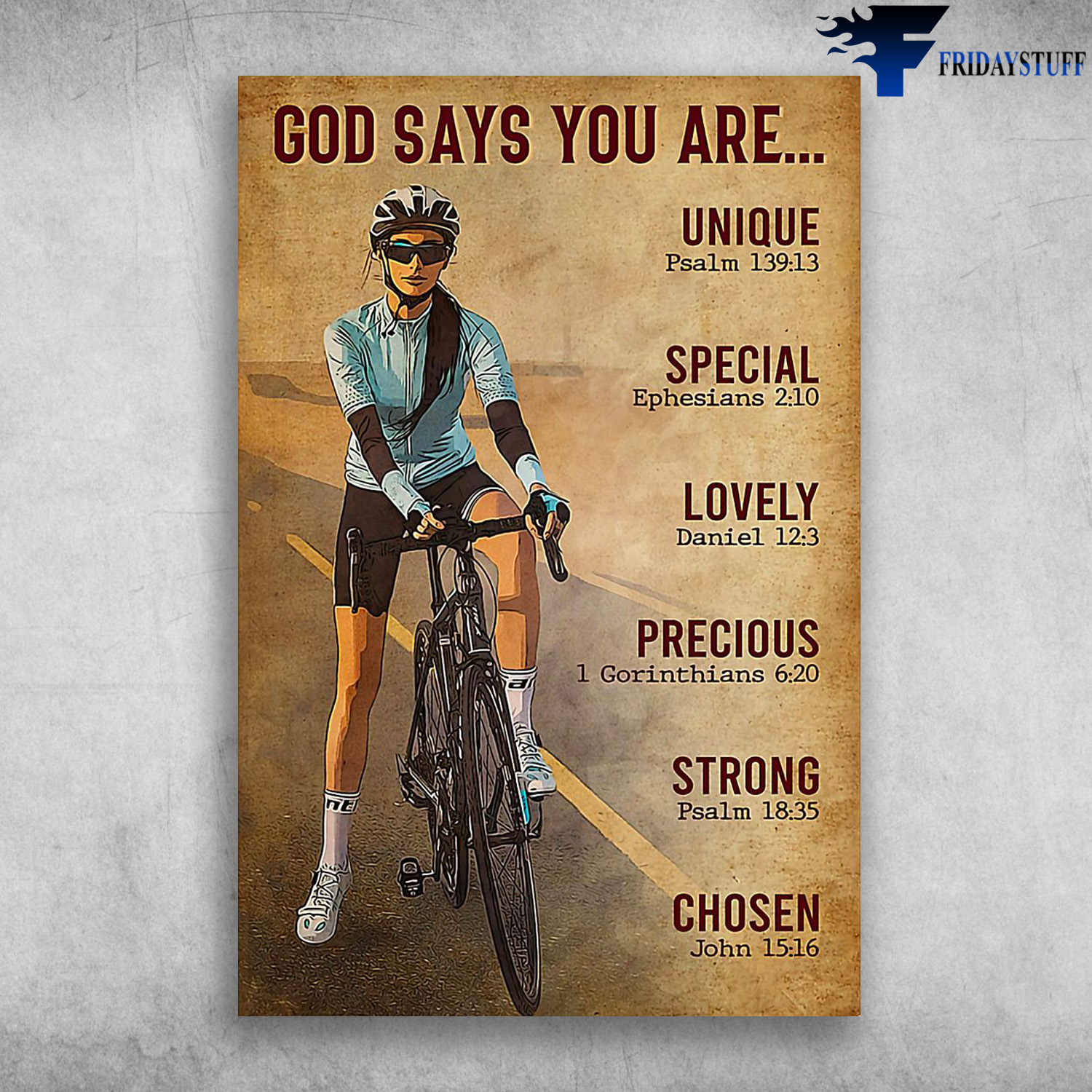 Cycling God Says You Are Poster No FRame