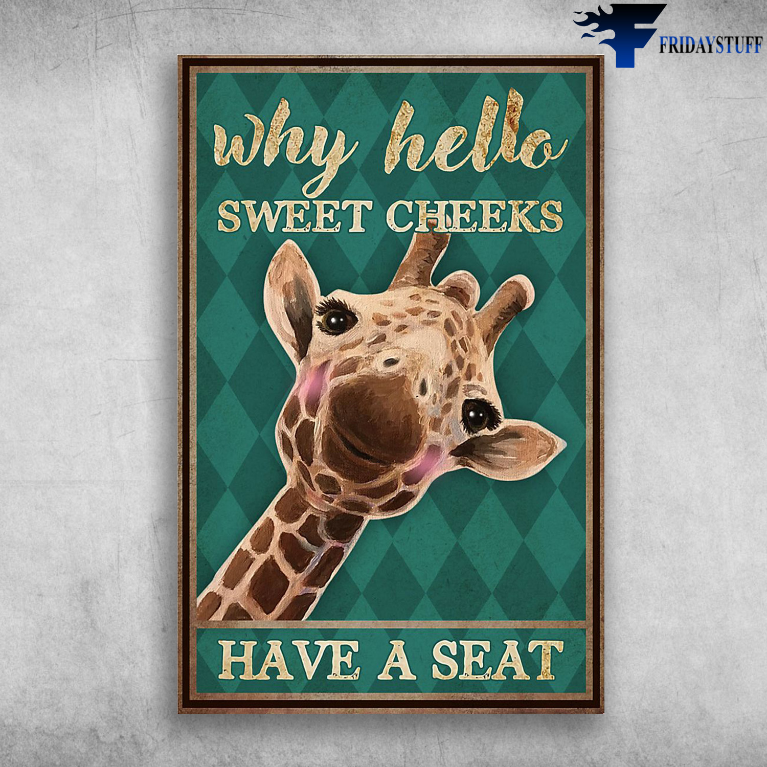 Cute Giraffe Smiling - Why Hello Sweet Cheels, Have A Seat