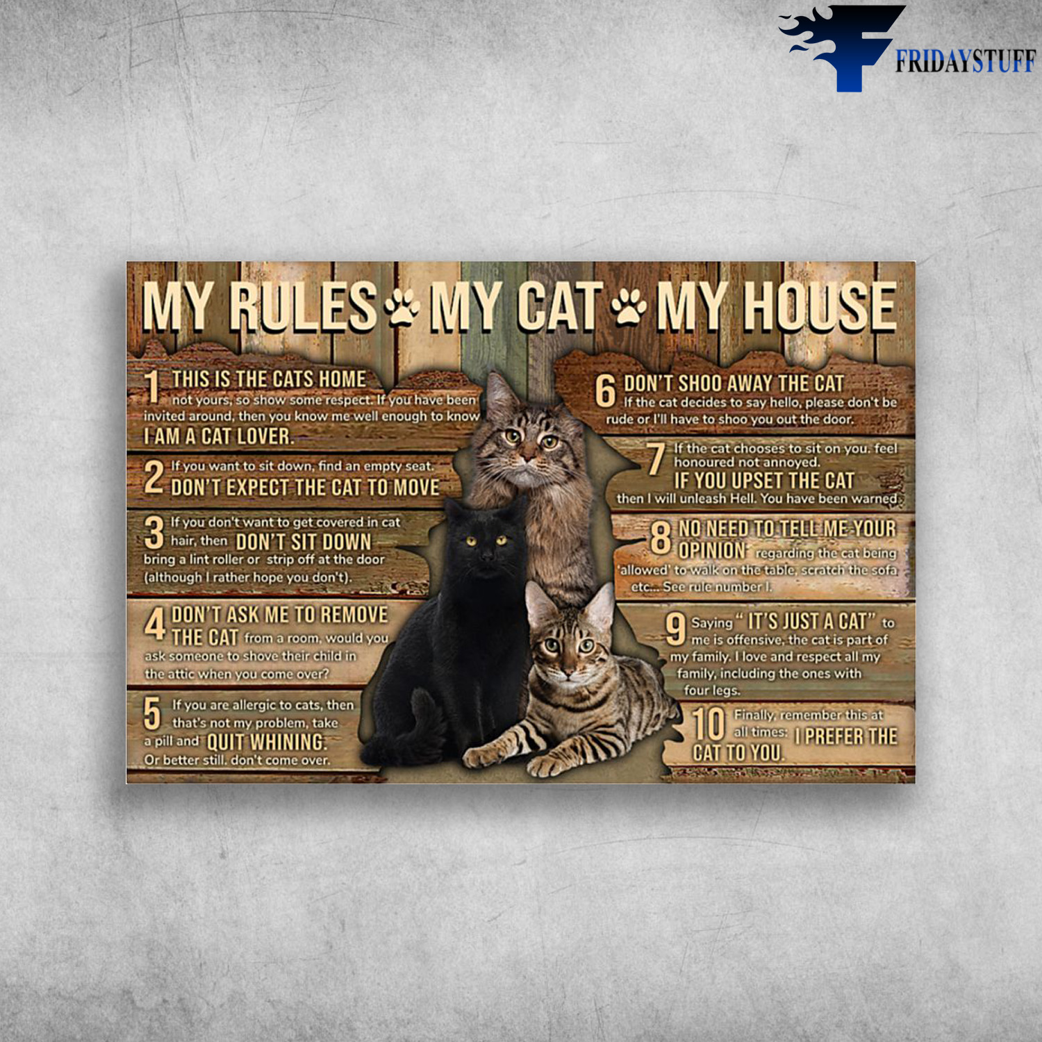 My Rules, My Cat, My House - This Is The Cats Home, Don't Expect The Cat To Move, Don't Sit Down