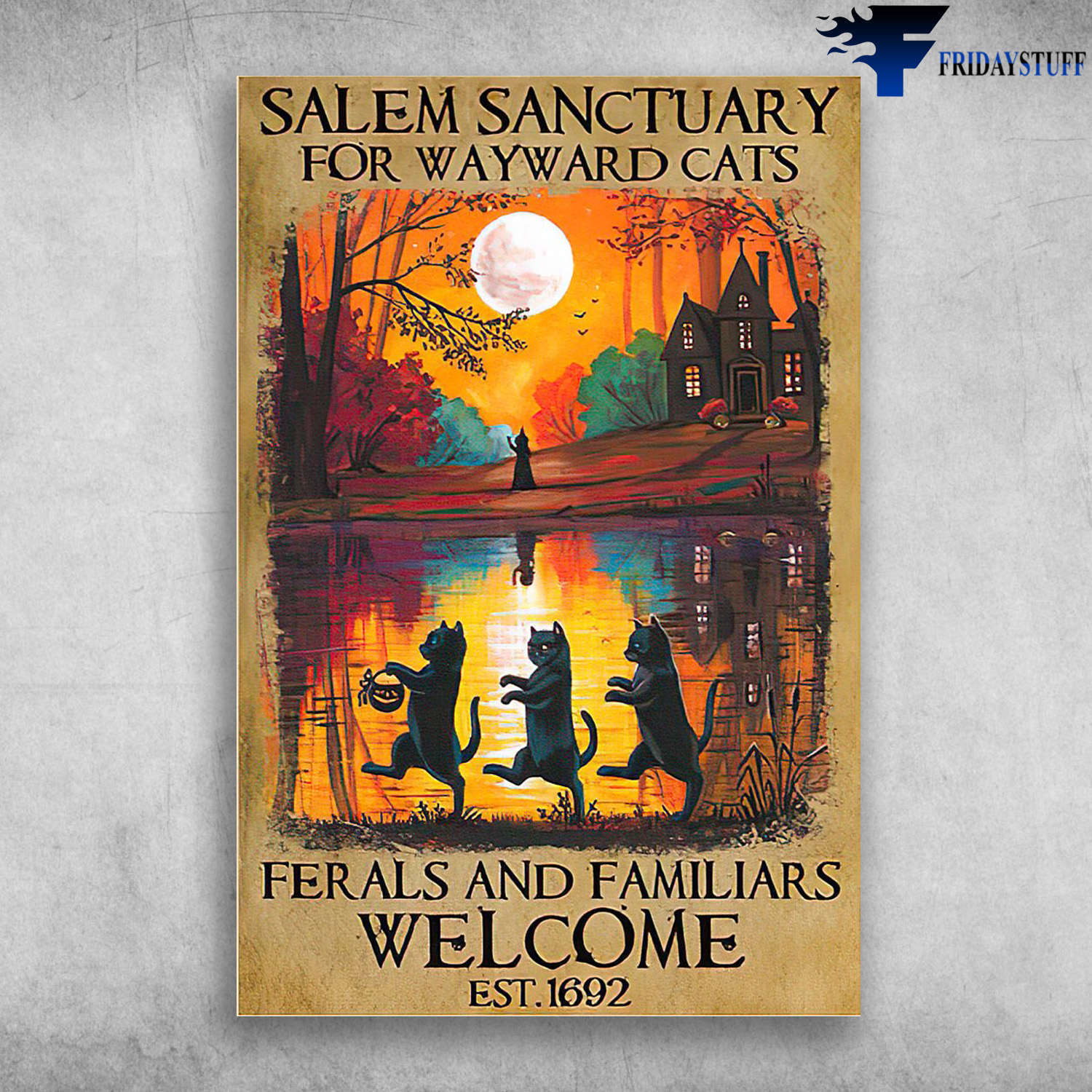 Three Cats And The Witch - Salem Sanctuary For Wayward Cats, Ferals And Familiars Wellcome, EST.1692