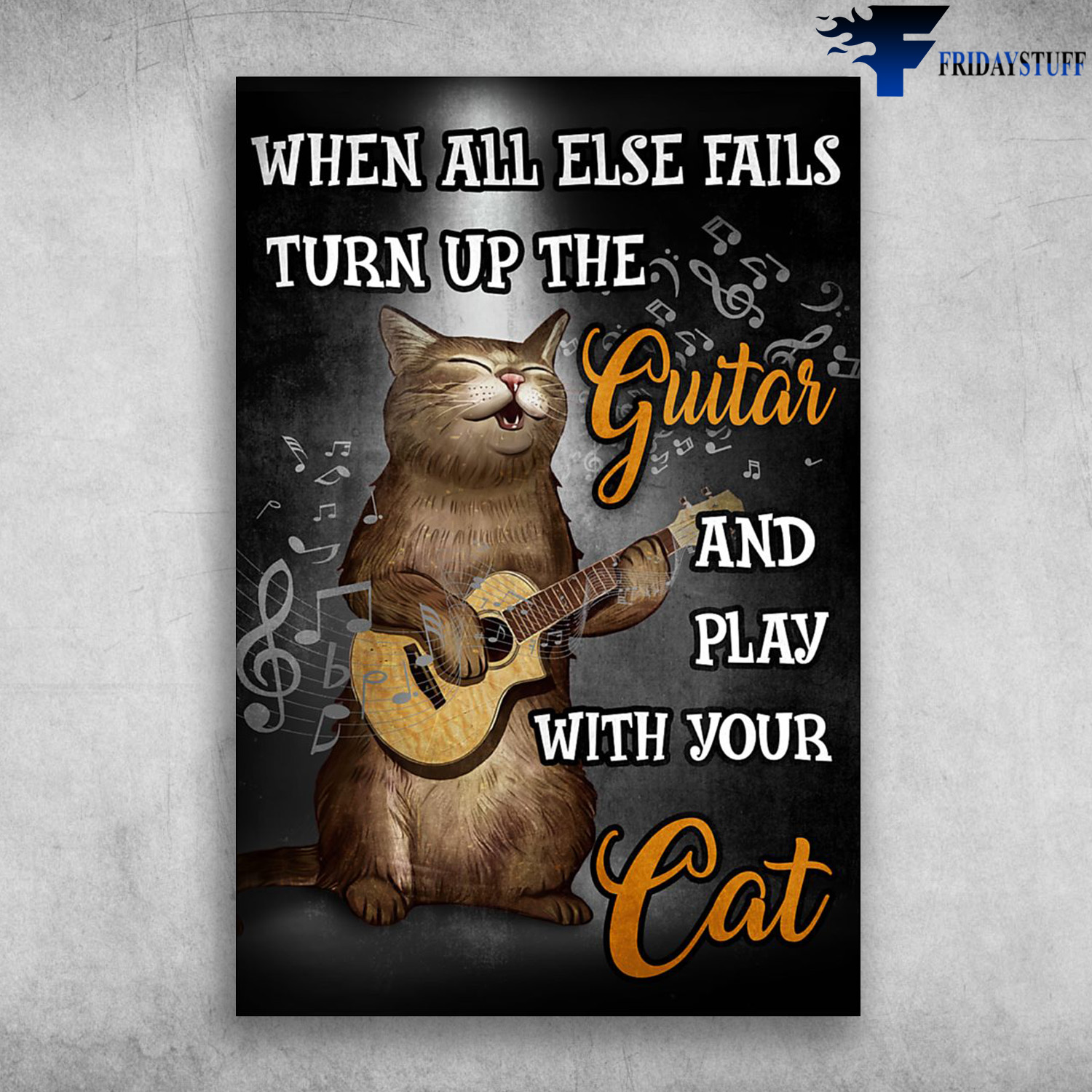 Cat Playing Guitar - When ALl Else Fails, Turn Up The Guitar And Play With Your Cat