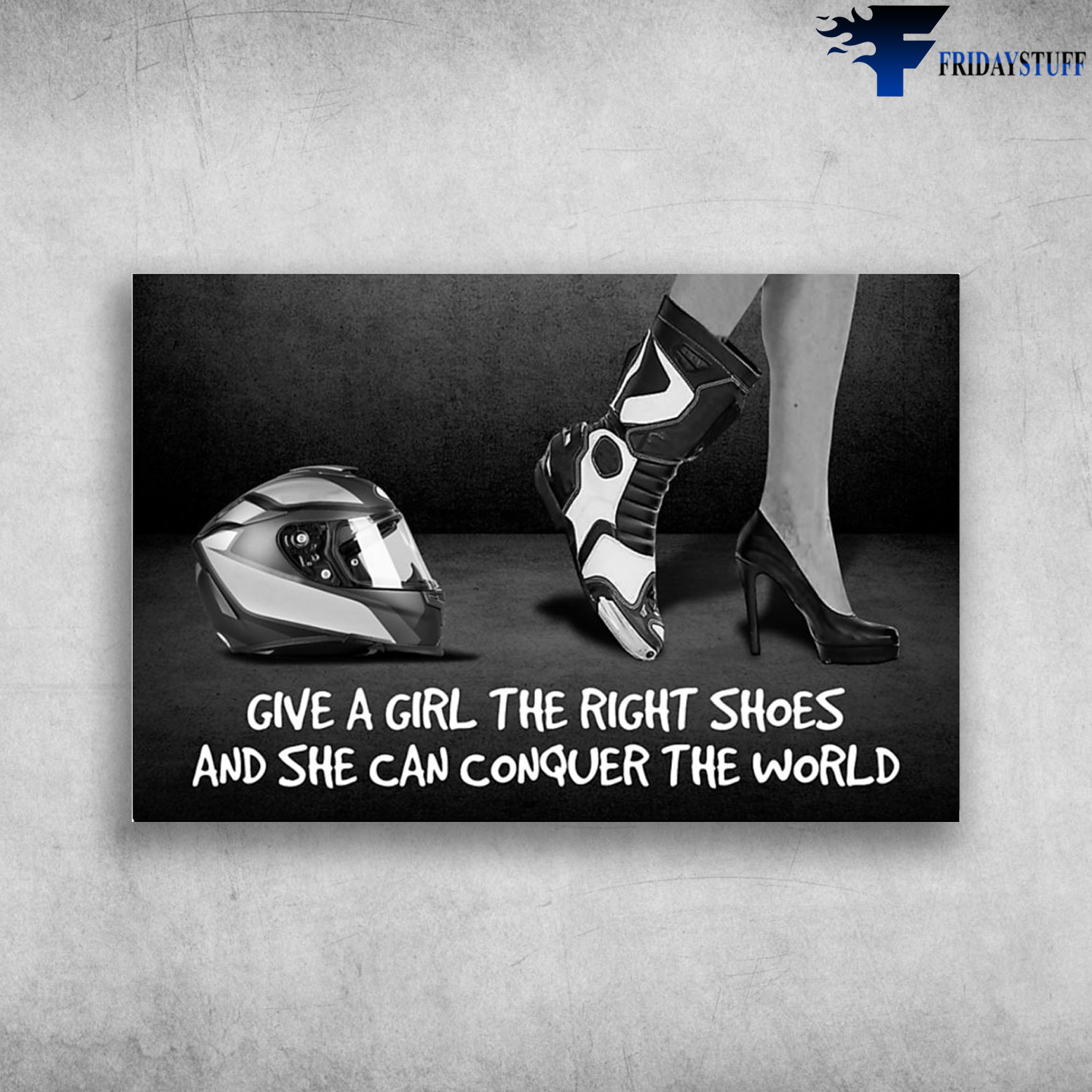 Girl Witth Helmets And Motorcycle Shoes - Give A Girl The Right Shoes, And She Can Conquer The World