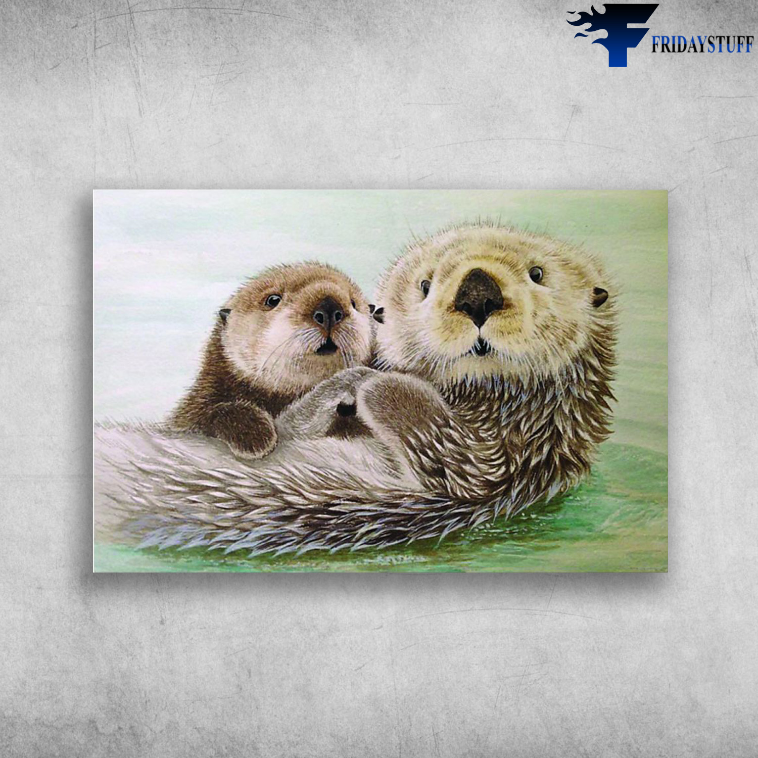 Two Cute Otter On The Water