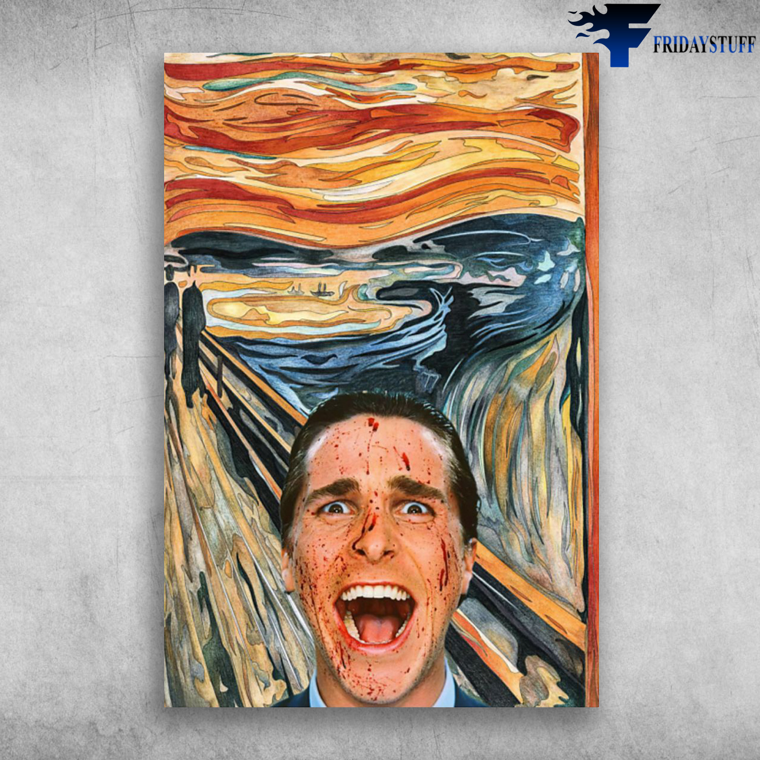 Christian Bale - The Scream Expressionist Art Plakat