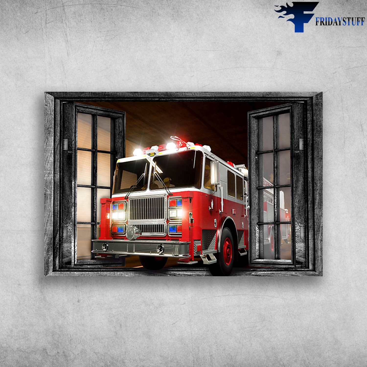 Fire Truck Outside The Window