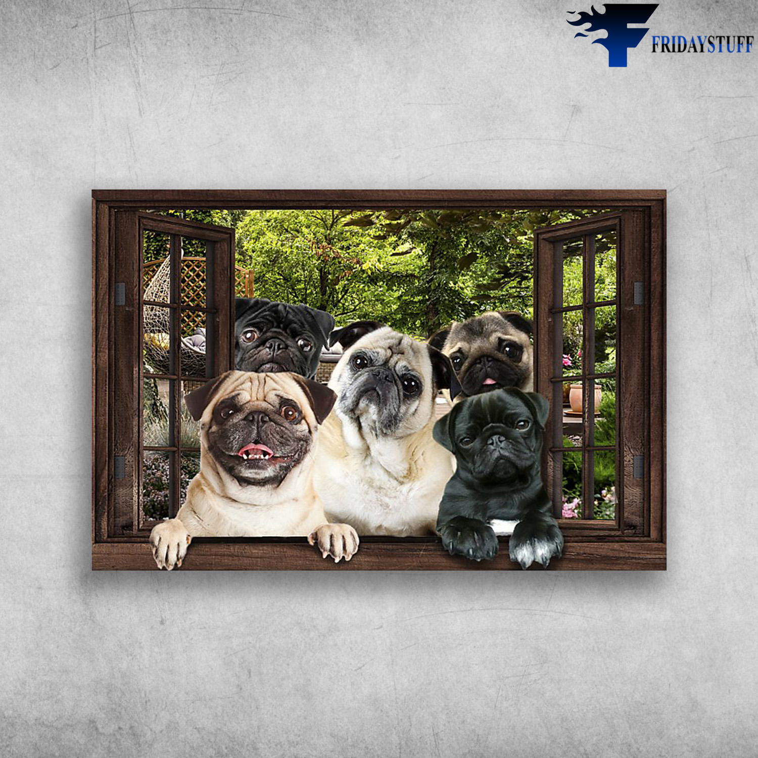 The Pugs Outside The Window