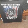Your first mistake was thinking i was one of the sheep-The lion on American flag