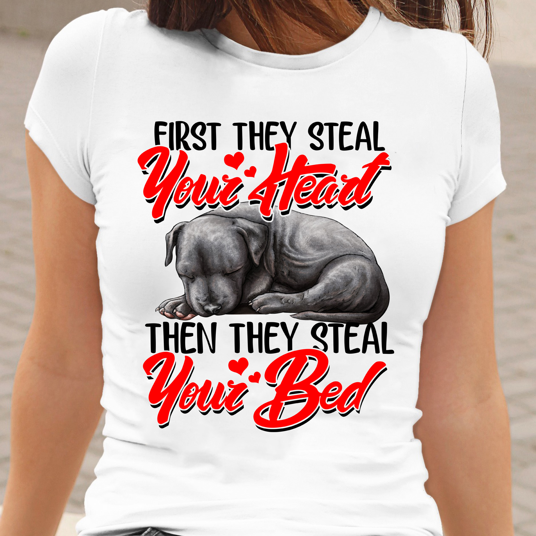 First they steal your heart then they steal your bed- Black dog