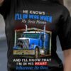 The blue truck and the quotes " He knows i'll be here when he gets home