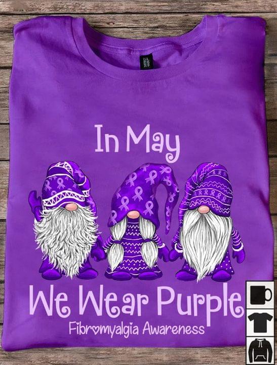 Gnomes-In may we wear purple fibromyalgia awareness