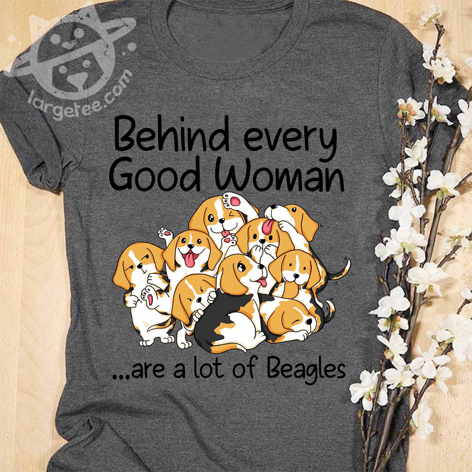 Behind every good woman are a lot of Beagles