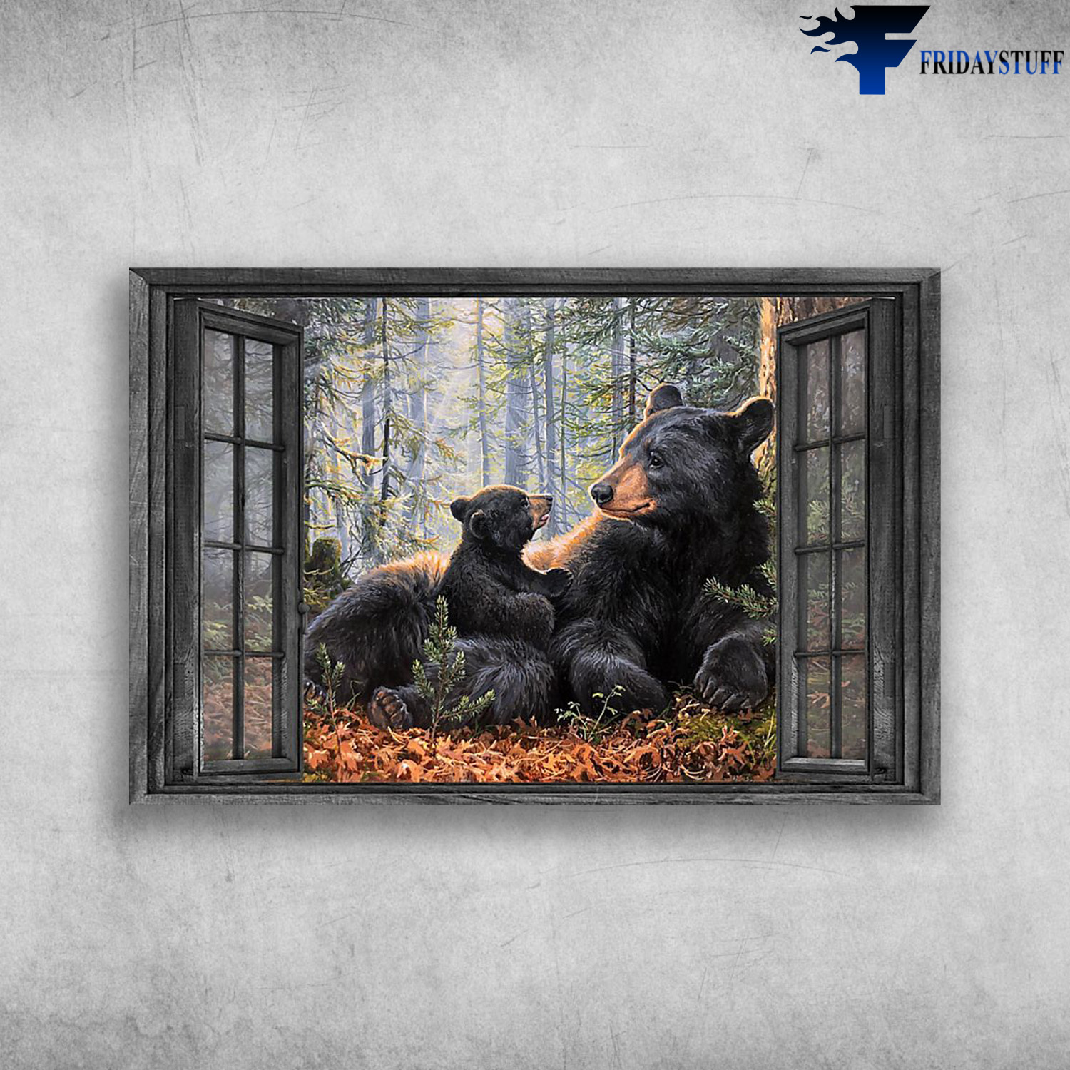 Black Bears Outside The Window