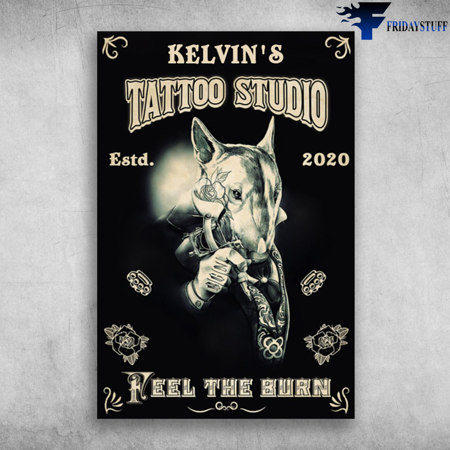 Bull Terrier - Kelvin's Tattoo Studio, Estd. 2020, Feel The Burn